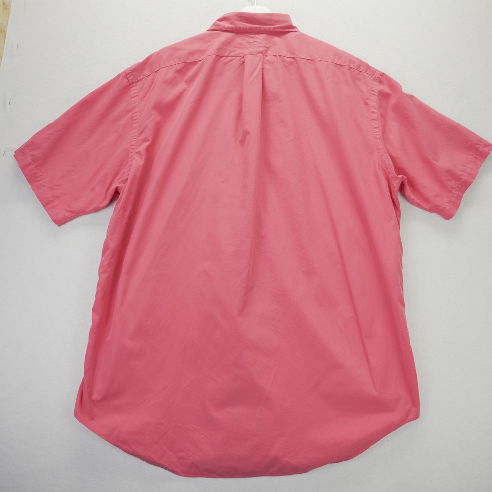 Ralph Lauren Classic Fit Short Sleeve Button Down Shirt Salmon Pink Mens XL - Picture 8 of 9